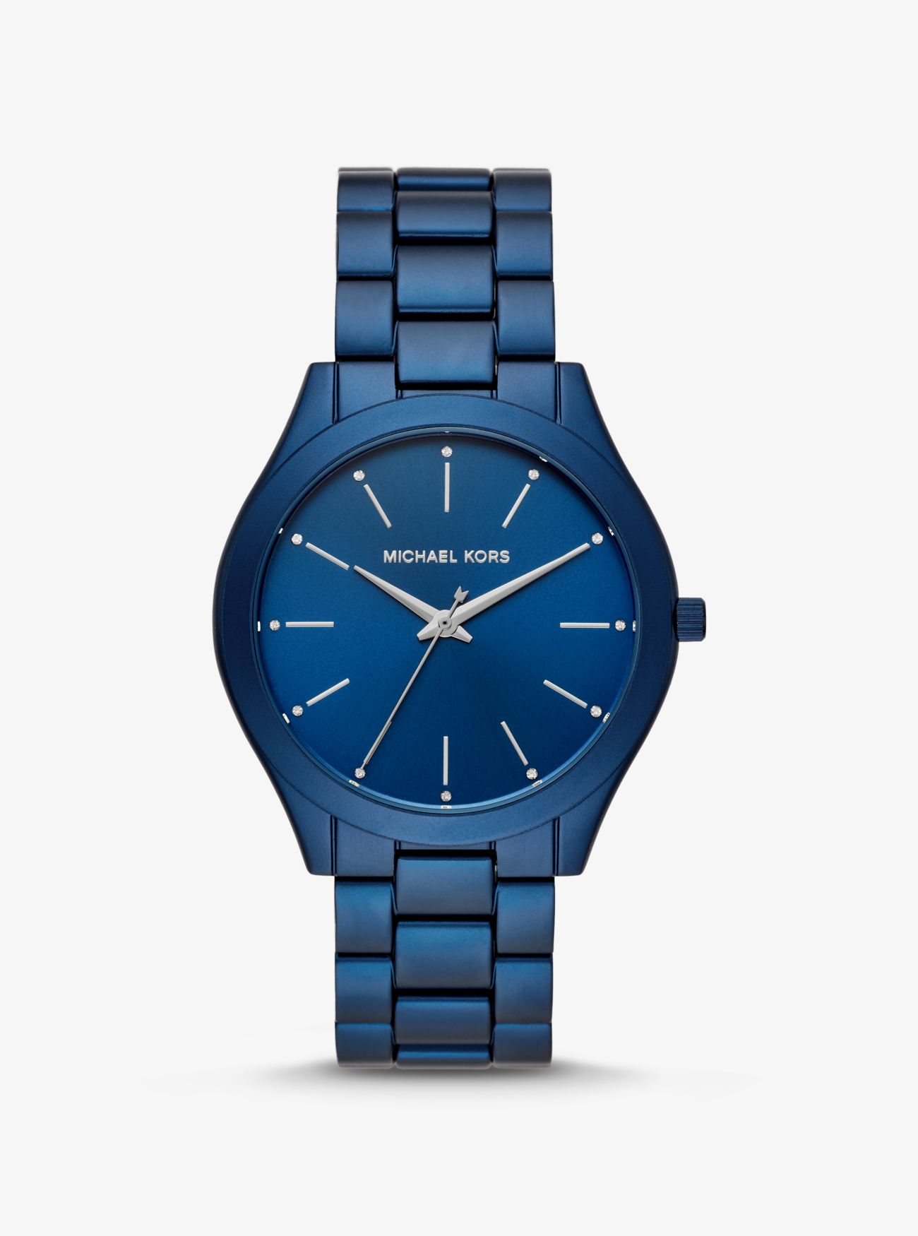 Buy MICHAEL KORS Slim Runway Blue-Tone Aluminum Watch