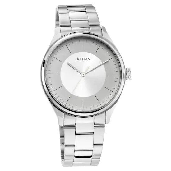 Buy Titan Workwear Watch with Beige Dial  Metal Strap
