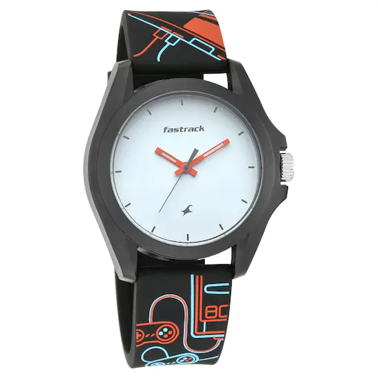 FASTRACK GAMES - WHITE DIAL SILICONE STRAP WATCH