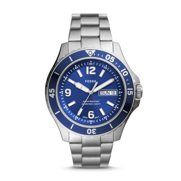 Fossil FB-02 THREE-HAND DATE STAINLESS STEEL WATCH