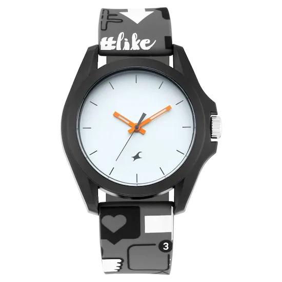 FASTRACK HASHTAG - WHITE DIAL SILICONE STRAP WATCH